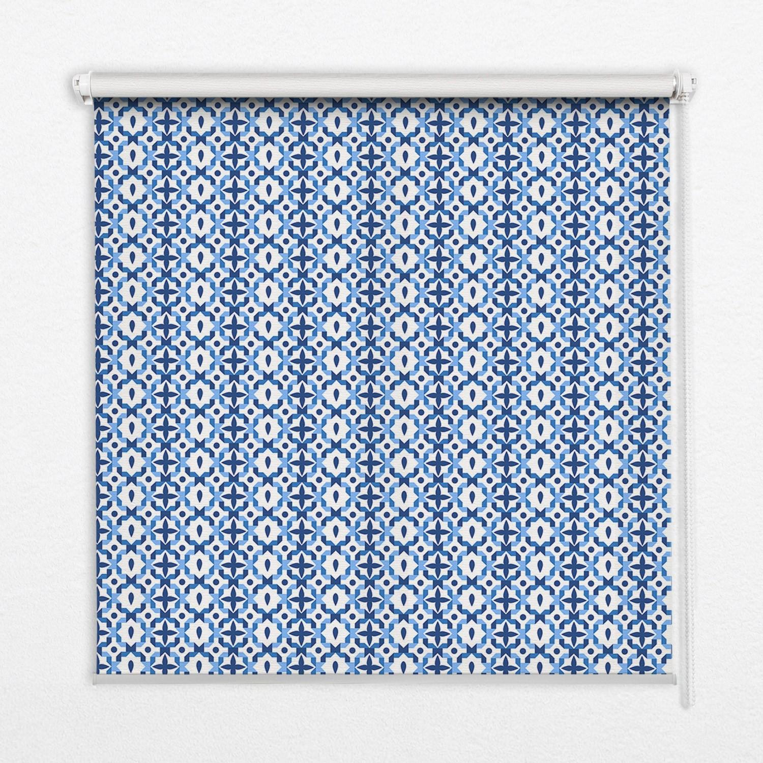 INNENROLLO - Fensterrollo - Rollo - 150x180 cm - Blaue Formen - Blau, Kunststoff (150/180/0.5cm) - TULUP