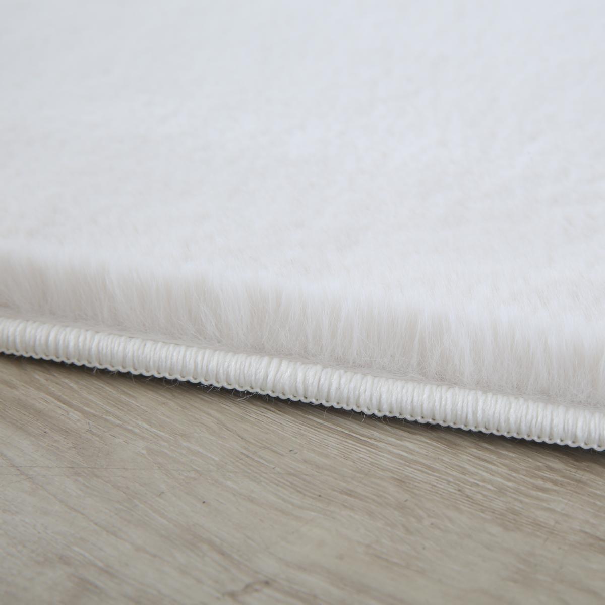 KURZFLORTEPPICH Waschbar NECKAR, einfarbig, aus Polyester, Creme, Ø 120 cm - Beige, Textil (120/120cm) - KADIMA DESIGN
