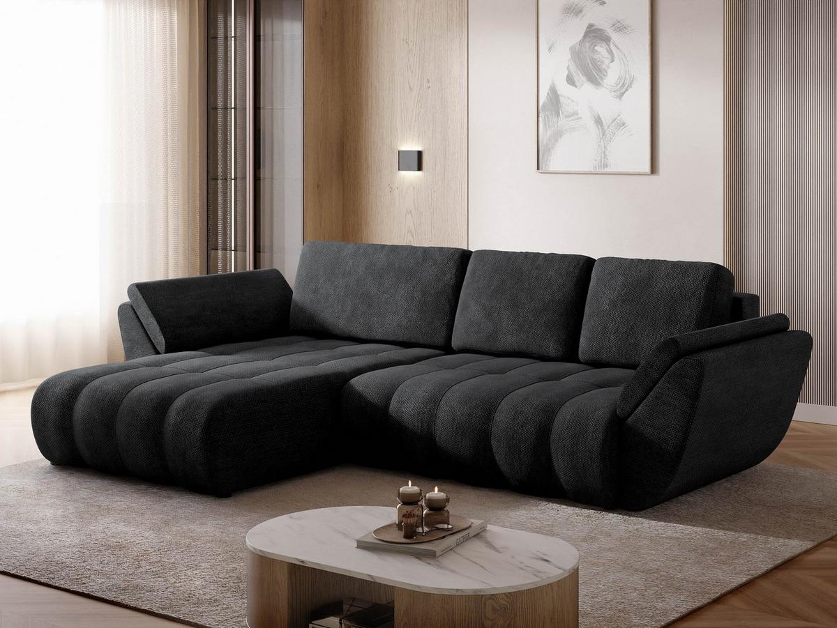 ECKSOFA Faro - Dunkelgrau/Schwarz, Holz/Kunststoff (283/195cm) - MIRJAN24