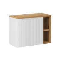 WASCHTISCHUNTERSCHRANK 80.4cm Riva Weiß und Holz - Weiß, Holzwerkstoff (80.4/59.5/40cm) - Petits-meubles
