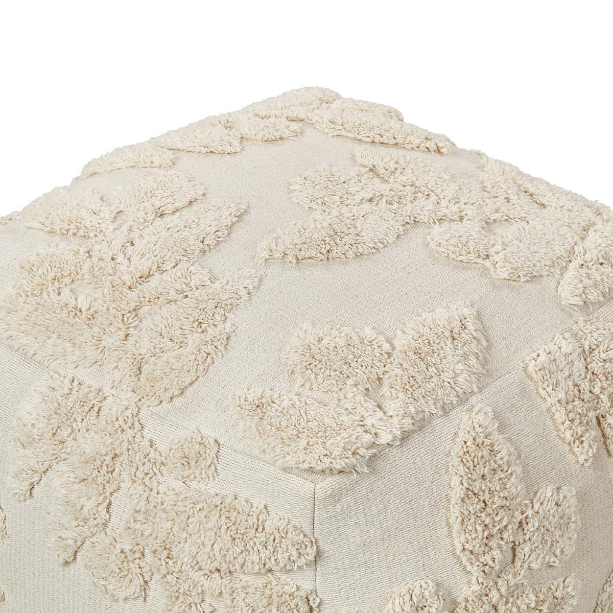 POUF Multan 45/45/45 cm - Beige, Naturmaterialien/Textil (45/45/45cm) - Beliani