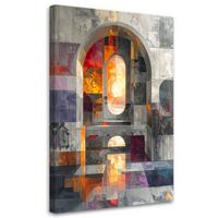 WANDBILD, Moderne 3D Abstrakt in Industriegrau - Grau, Textil (40/60cm) - Feeby