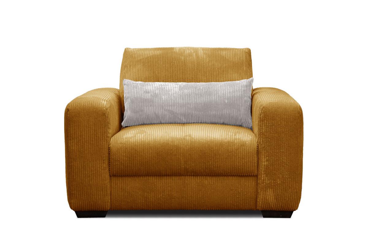 SESSEL OLI in Cordstoff safran - Gelb, Holz/Textil (130/91/108cm) - Wozimo