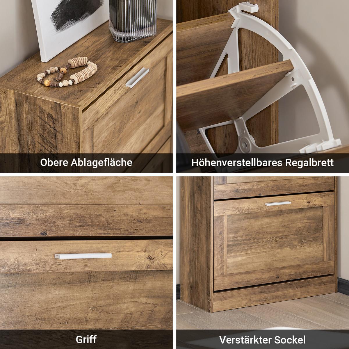 SCHUHSCHRANK Braun - Braun, Holzwerkstoff (60/79/23cm) - SoBuy