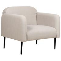 SESSEL Leinen taupe/schwarz Stouby - Schwarz/Grau, Textil (83/77/74cm) - Beliani
