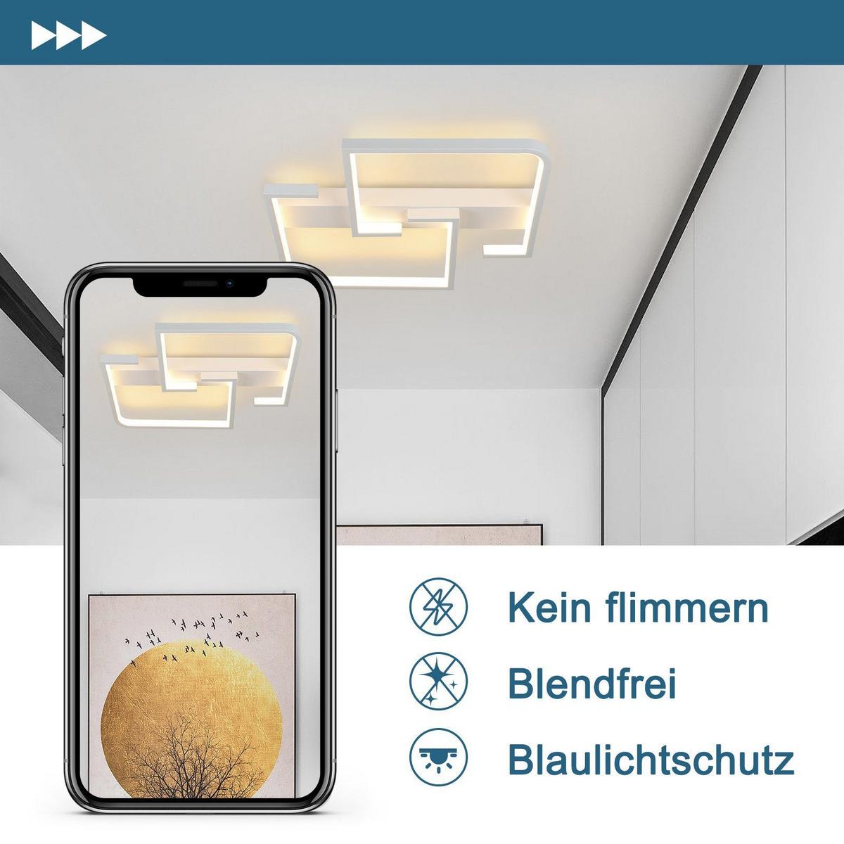 LED-DECKENLEUCHTE Amalfrieda 30/25/5 cm - Weiß, Metall (30/25/5cm) - Nettlife