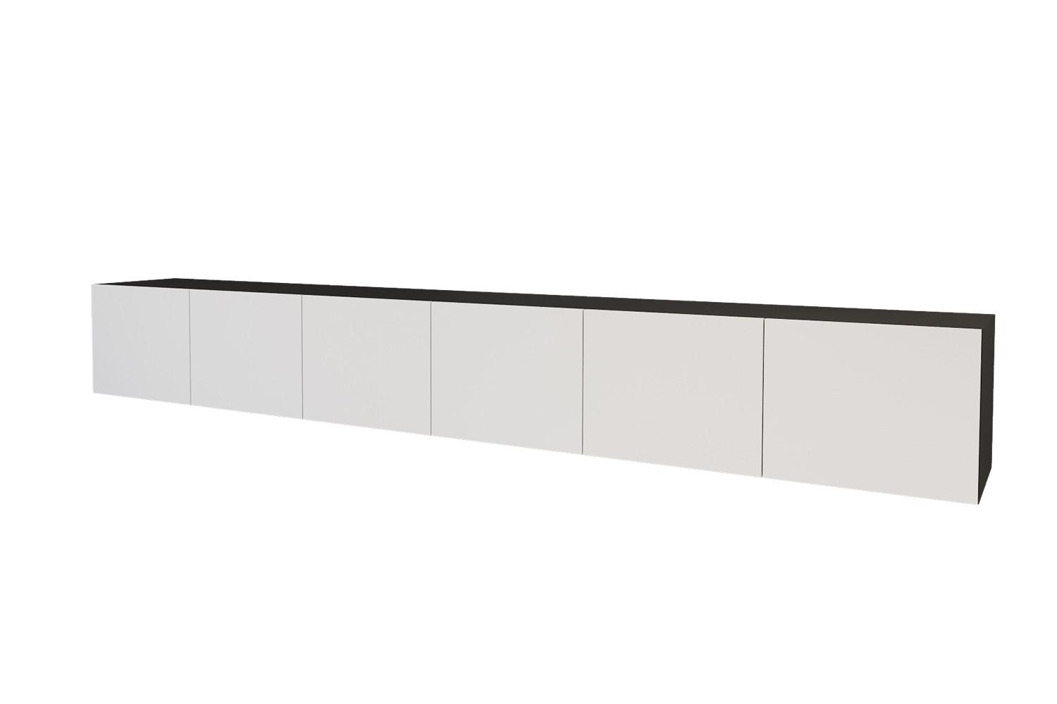LOWBOARD ELIO-W 3x100x40x40 cm - Schwarz / Weiß - Schwarz, Holzwerkstoff (300/40/40cm) - ALTDECOR