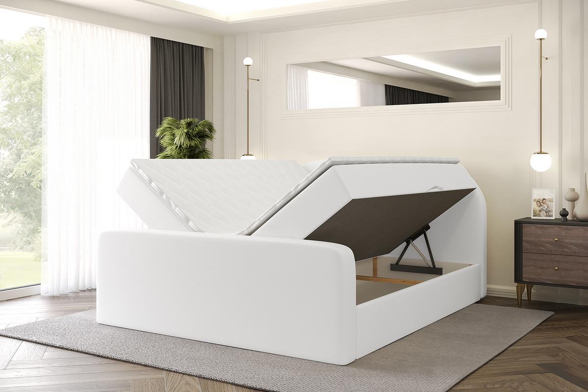 BOXBETT mit Matratze und Lattenrost - NOX-Z - 120x200 - Weiß Kunstleder - Weiß, Holzwerkstoff (120/200cm) - ALTDECOR
