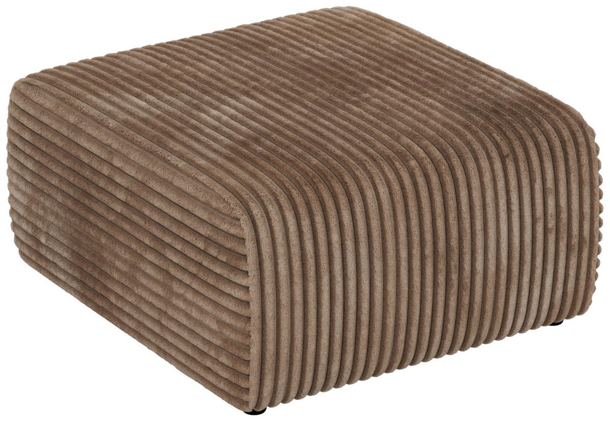 POUF NESSARO - Braun Cord - Schwarz/Braun, Kunststoff/Textil (87/44/96cm) - MKS
