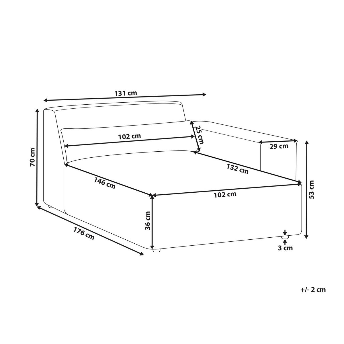 CHAISELONGUE-LINKSSEITIGE Stoff Grau Hellnar - Dunkelgrau/Grau, Textil (102/70/176cm) - Beliani