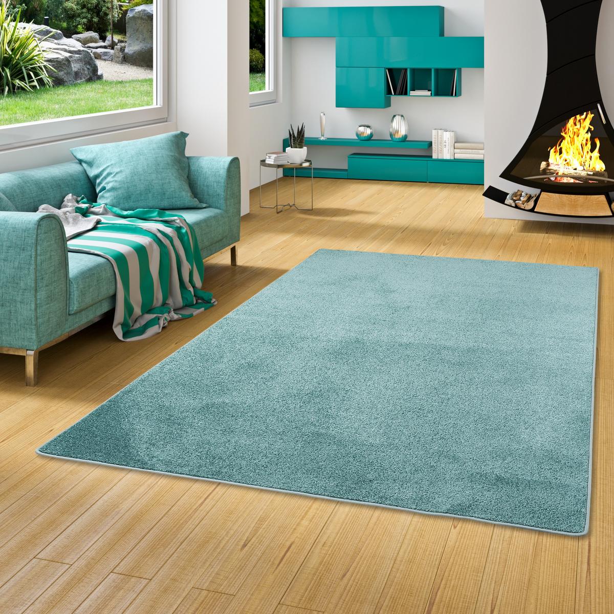 HOCHFLOR VELOURS TEPPICH LUNA - Mintgrün, Textil (160/240cm) - Snapstyle