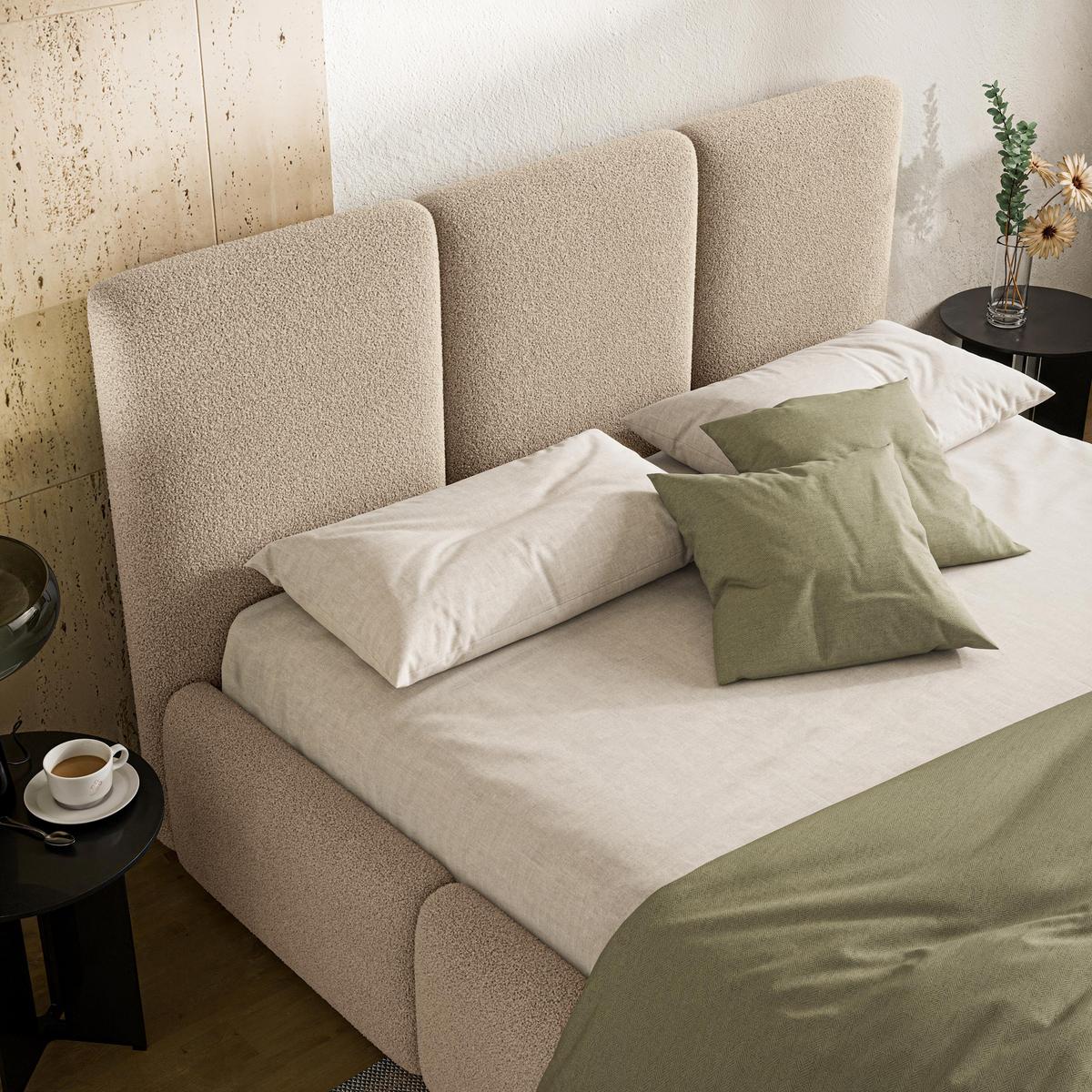 POLSTERBETT ARSIL 140x200 cm mit Bettkästen - Beige - Beige, Holz/Textil (140/200cm) - MASSENO