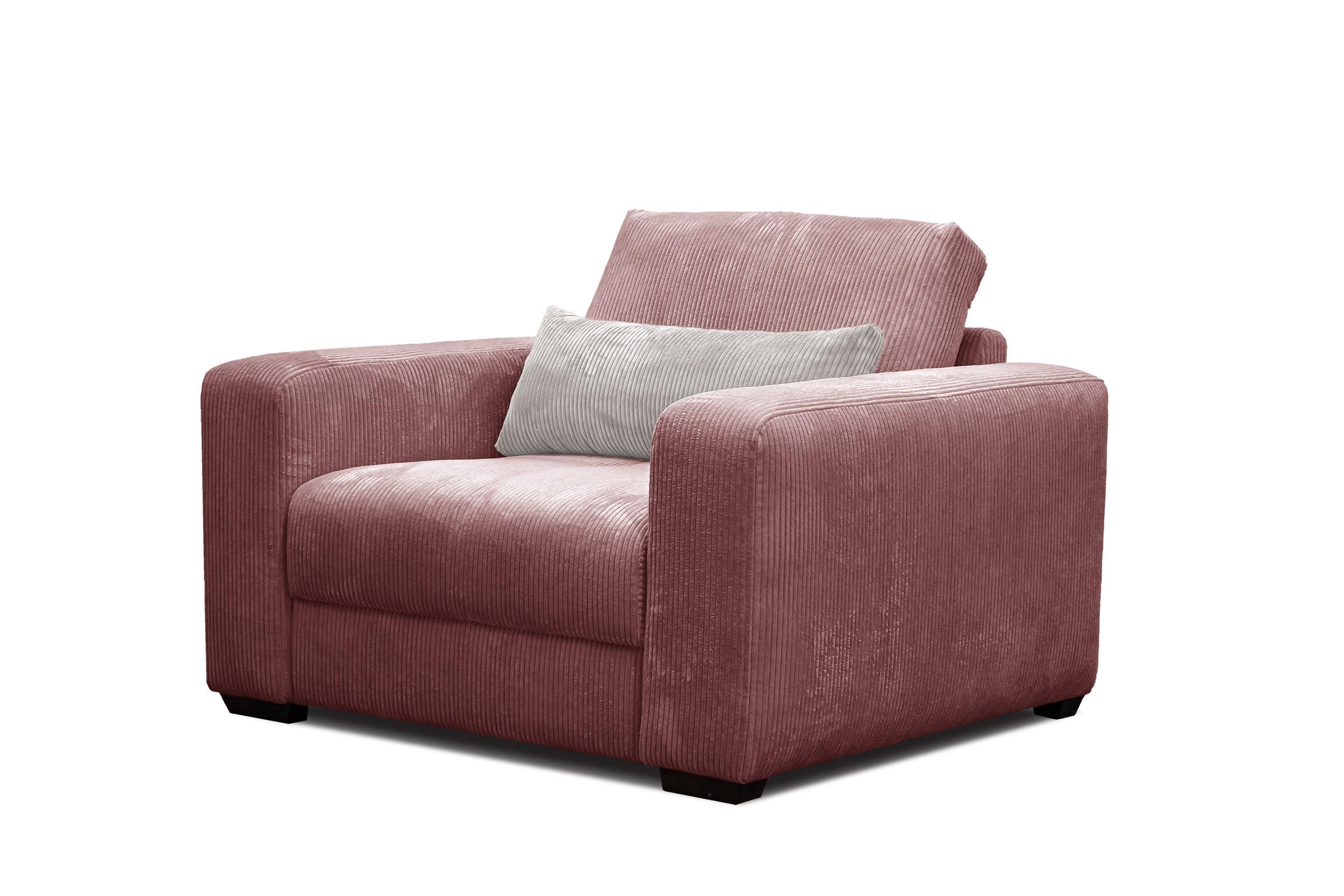SESSEL OLI in Cordstoff altrosa - Altrosa, Holz/Textil (130/91/108cm) - Wozimo