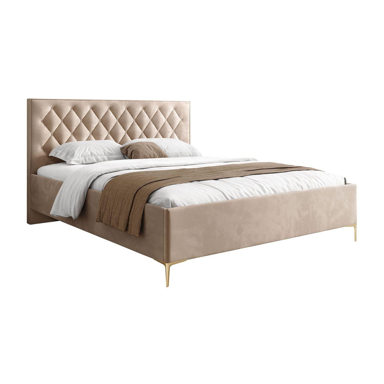 POLSTERBETT INEZ mit Bettkasten 160x200 cm Royal Velvet 170 - Beige, Textil - Lookway