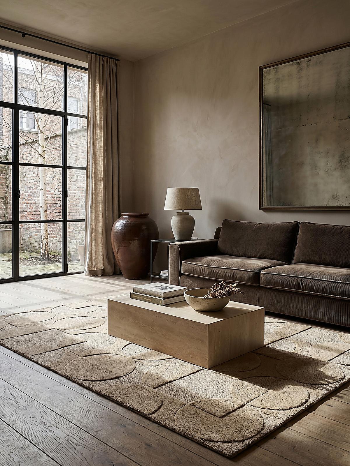 WOLLTEPPICH DEBEN, geometrisch, aus Wolle, Natur, 60 x 230 cm - Braun, Textil (230/60cm) - KADIMA DESIGN