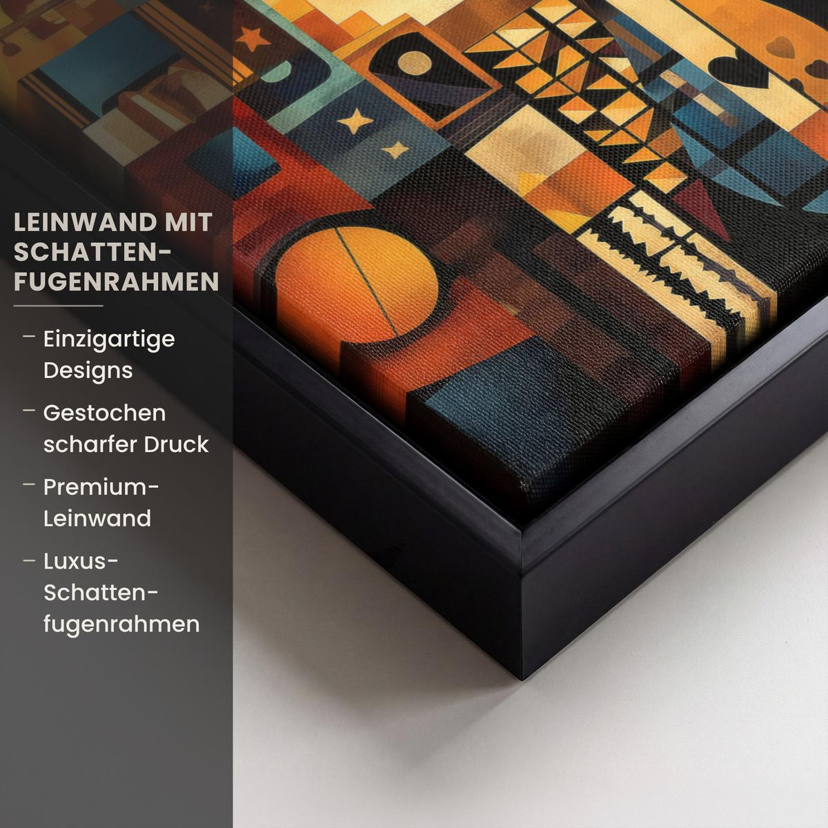 LEINWAND Bilder mit Rahmen - Figuren - Abstrakt - Symbole - 20x20 - Terracotta, Textil (20/20cm) - MuchoWow