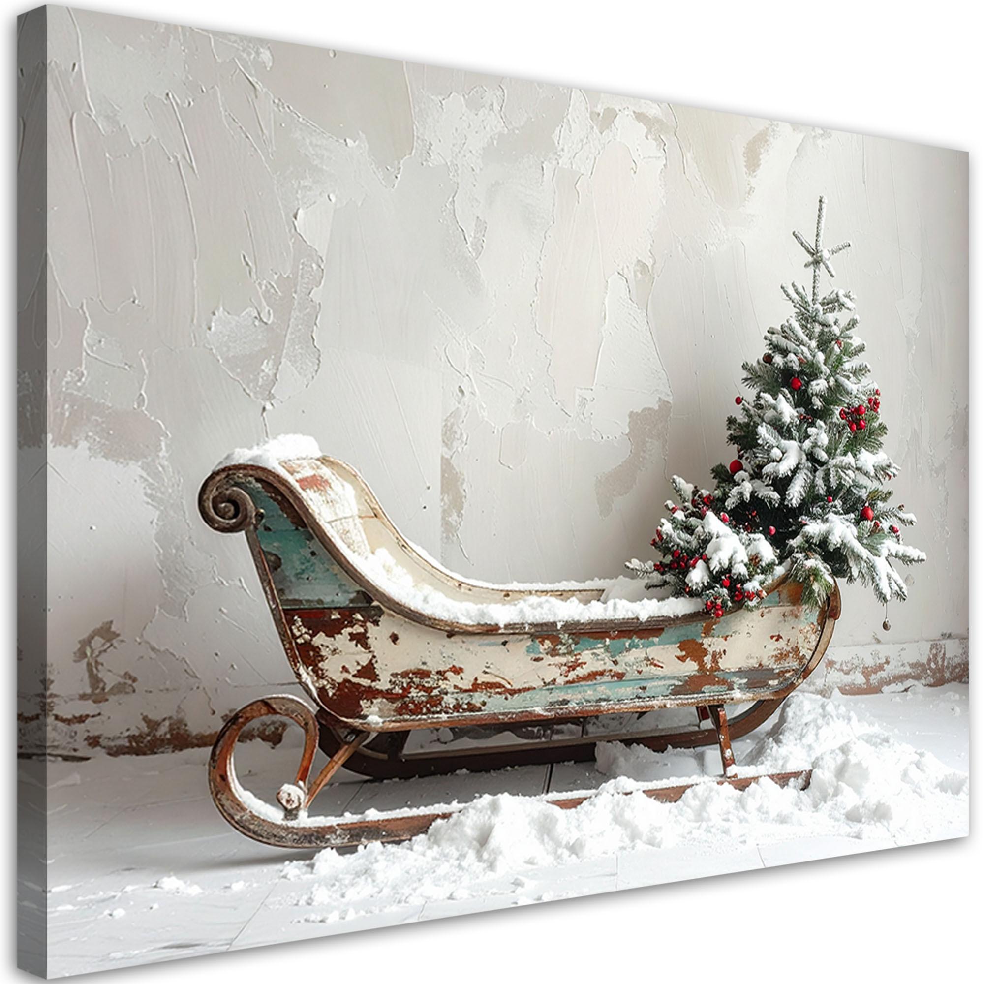 LEINWANDBILD Weihnachten 60x40cm - Grau, Textil (60/40cm) - Feeby