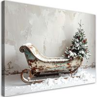 LEINWANDBILD Weihnachten 100x70cm - Grau, Textil (100/70cm) - Feeby