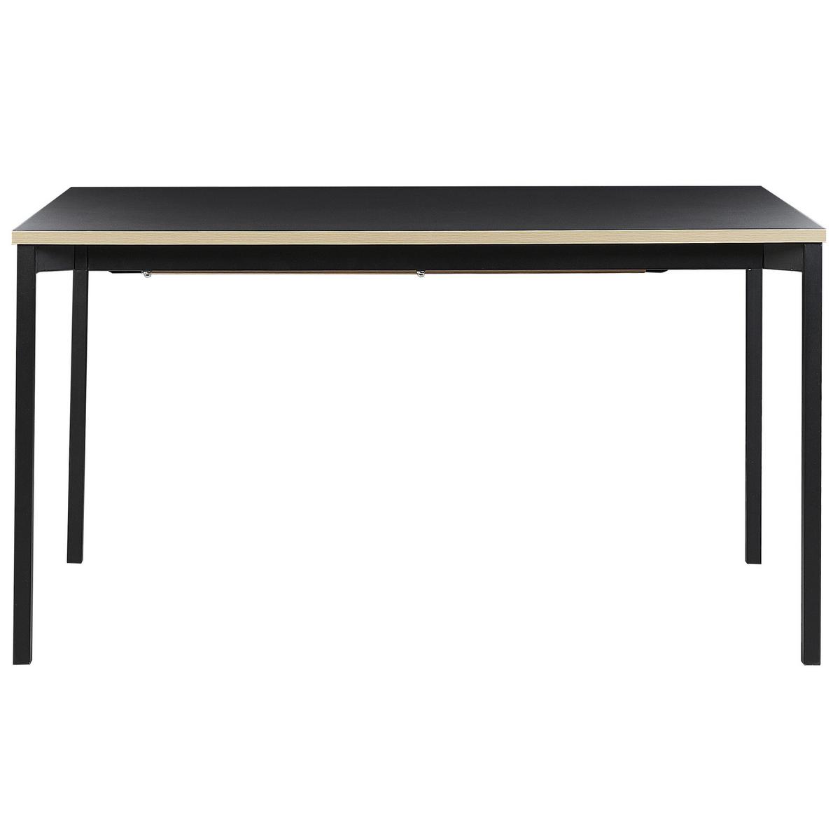 KONFERENZTISCH Ausziehbar 90/140-190 cm Schwarz Avis - Schwarz, Holzwerkstoff (140/90/76cm) - Beliani