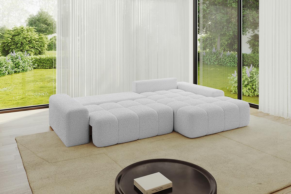 ECKSOFA Ottomane Rechts ENSI-L - 267x164x69 cm Hellgrau - Hellgrau, Holzwerkstoff/Kunststoff (164/267cm) - ALTDECOR