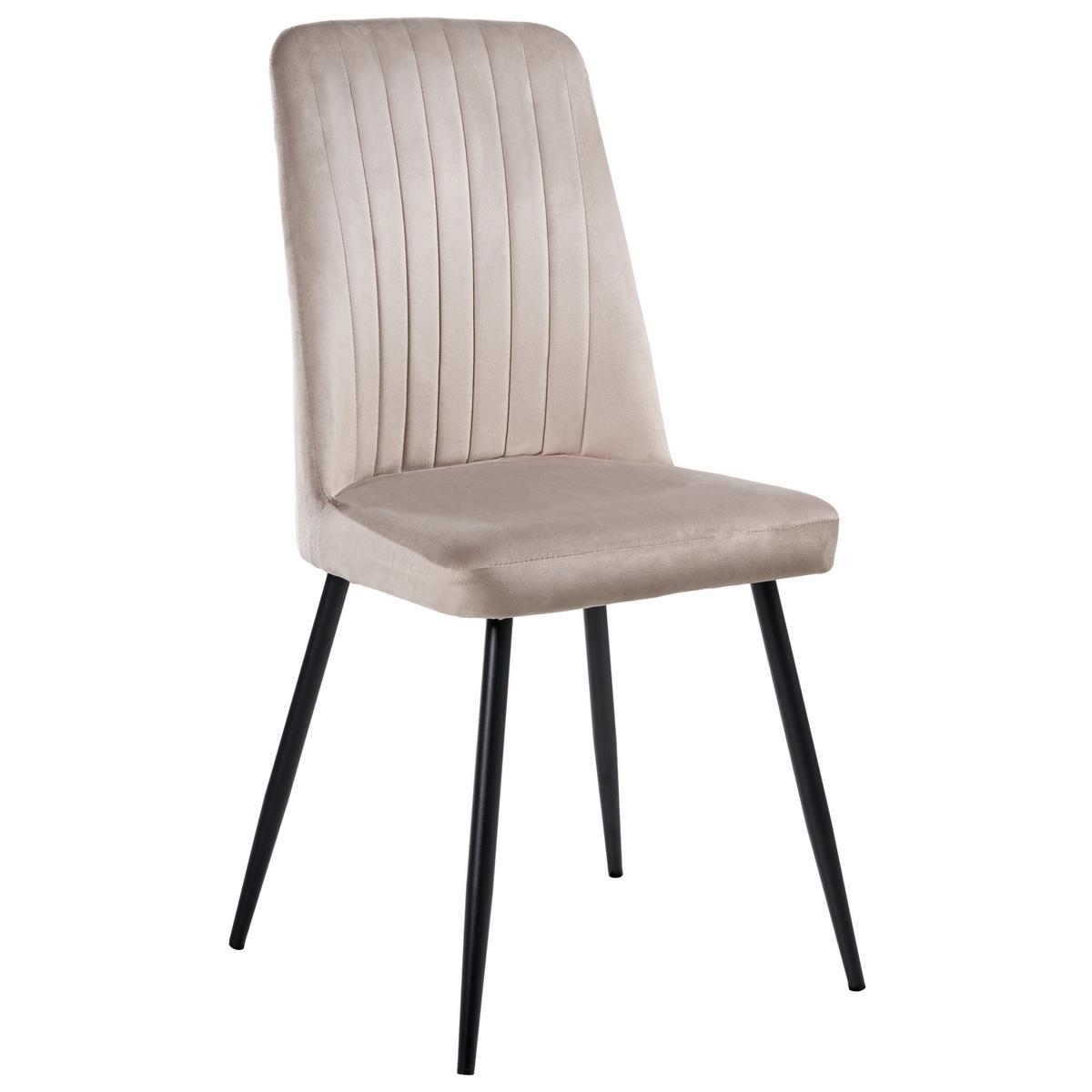 ESSZIMMERSTUHL 4er-Set Beige Kirby - Beige/Schwarz, Textil (47/91/49cm) - Beliani