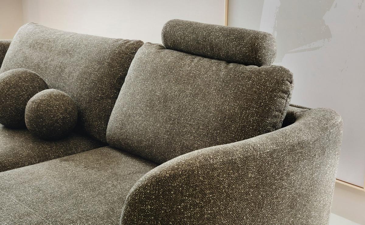 ECKSOFA VICO Grün Velours-Stoff mit Schlaffunktion - Grün, Holz (260/183cm) - MASSENO