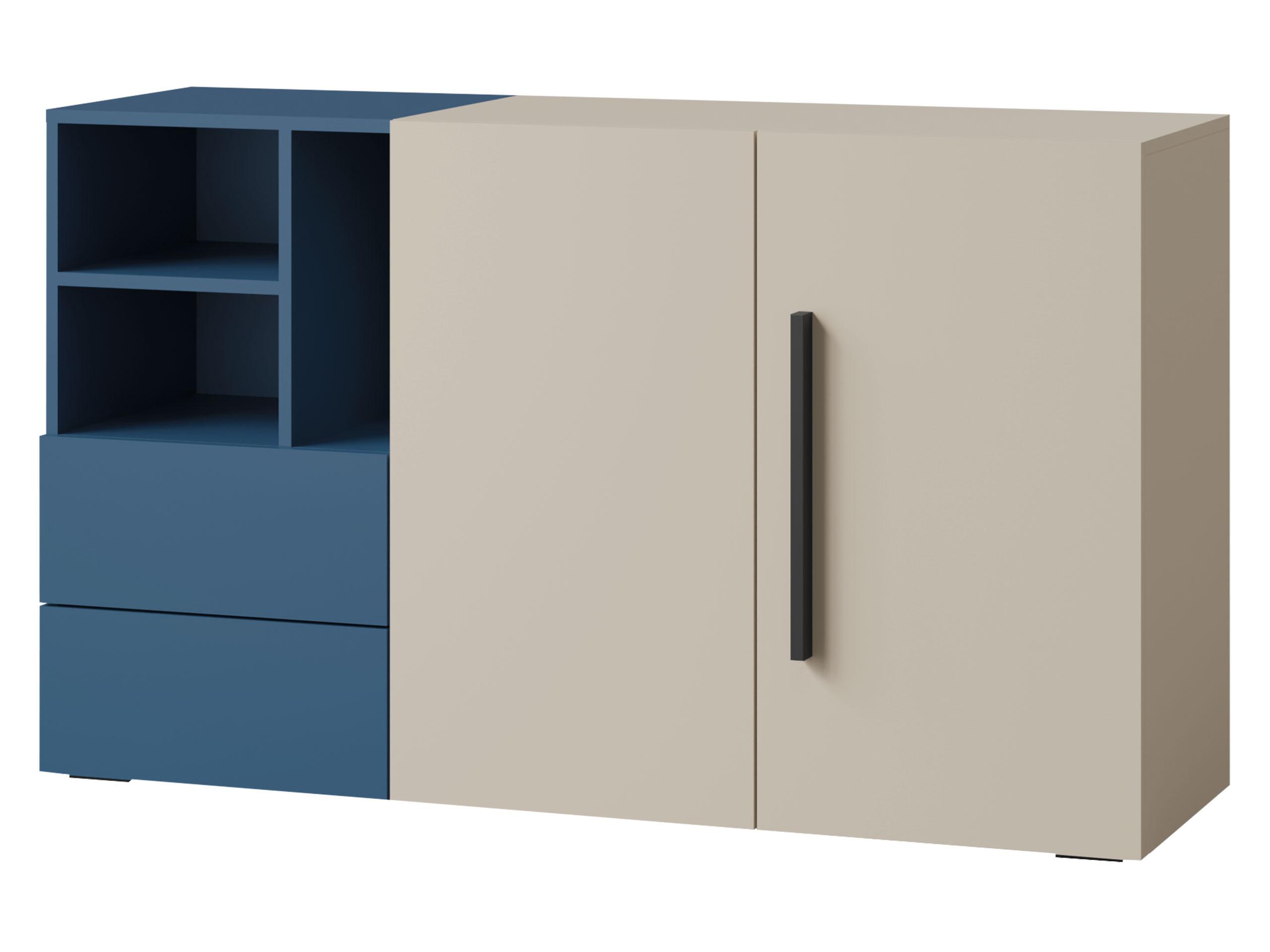 SIDEBOARD Lorin 2D2S LO07 - Kaschmir/Blau, Holzwerkstoff (136/80/40cm) - MIRJAN24