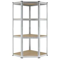 ECKREGAL Lagerregal Corner Easy verzinkt 160x75x75 cm - Silberfarben, Metall (80/160/40cm) - Juskys