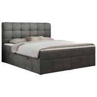 BOXBETT FAST 160/200 Dunkelgrau Velvet - H4 - Dunkelgrau, Holz/Textil (160/200cm) - MKS