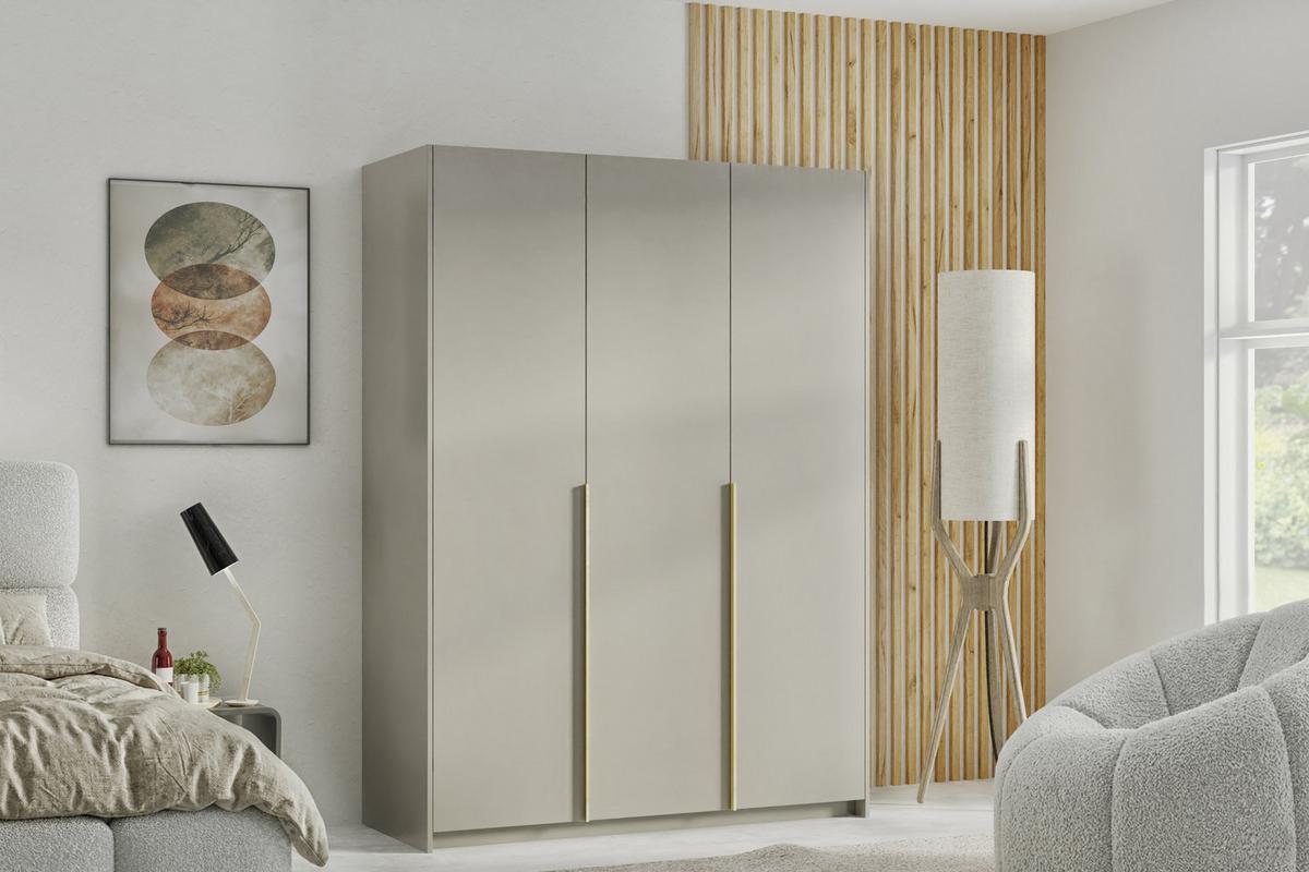 DREHTÜRENSCHRANK AMARA 148/204/58cm 3-türig Kaschmir - Kaschmir, Holzwerkstoff (148/204/58cm) - MASSENO