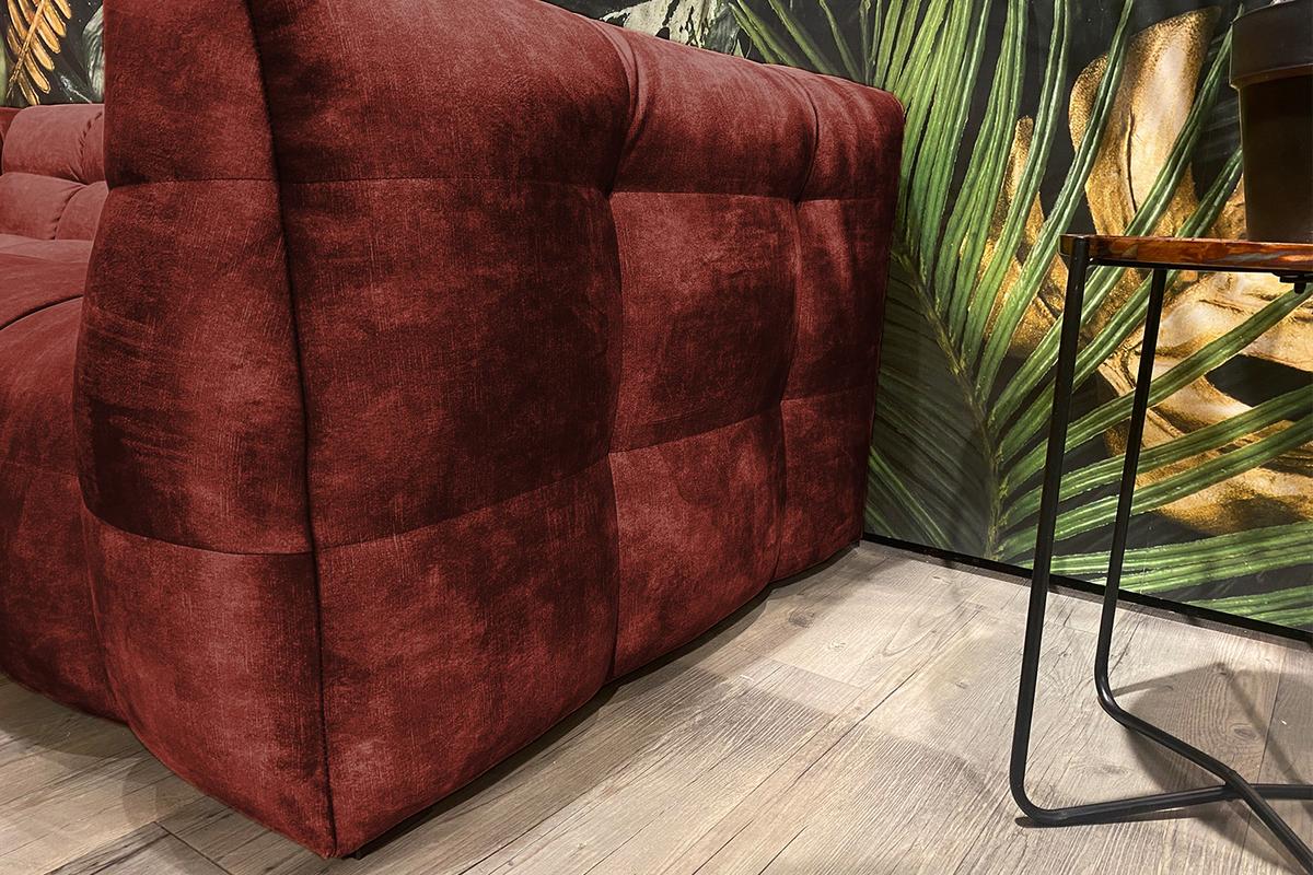 SOFA RIO Bordeaux Velvet - Bordeaux/Schwarz, Textil (282/68/105cm) - KAWOLA