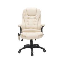 MASSAGESESSEL Bürostuhl Drehstuhl mit Wärmefunktion Chefsessel Bürosessel - Schwarz/Weiß, Kunststoff (68/121/62cm) - HOMCOM