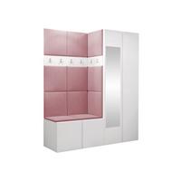 GARDEROBEN-SET Orion XII - Weiß/Rosa, Holzwerkstoff/Kunststoff (158/186/46cm) - MIRJAN24