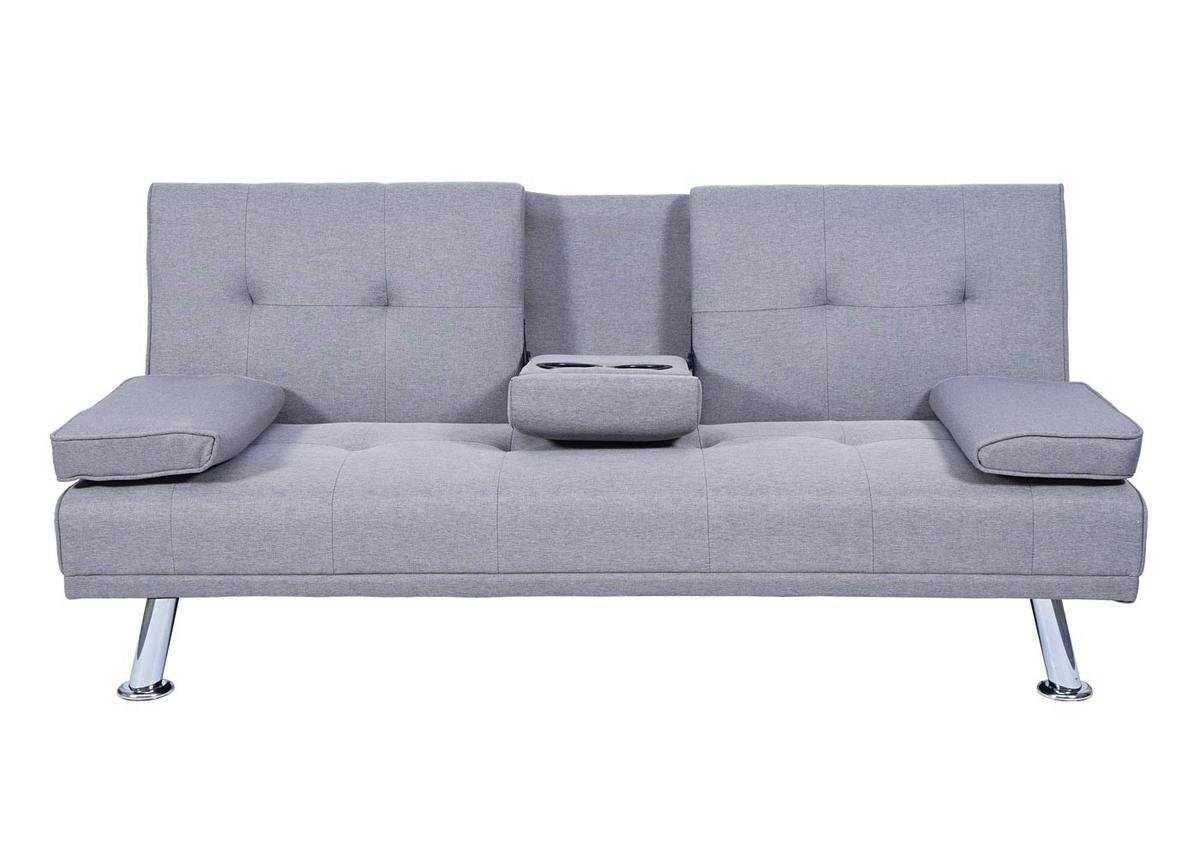 3-SITZER-SOFA Hellgrau - Hellgrau, Textil (166/77/81cm) - MCW