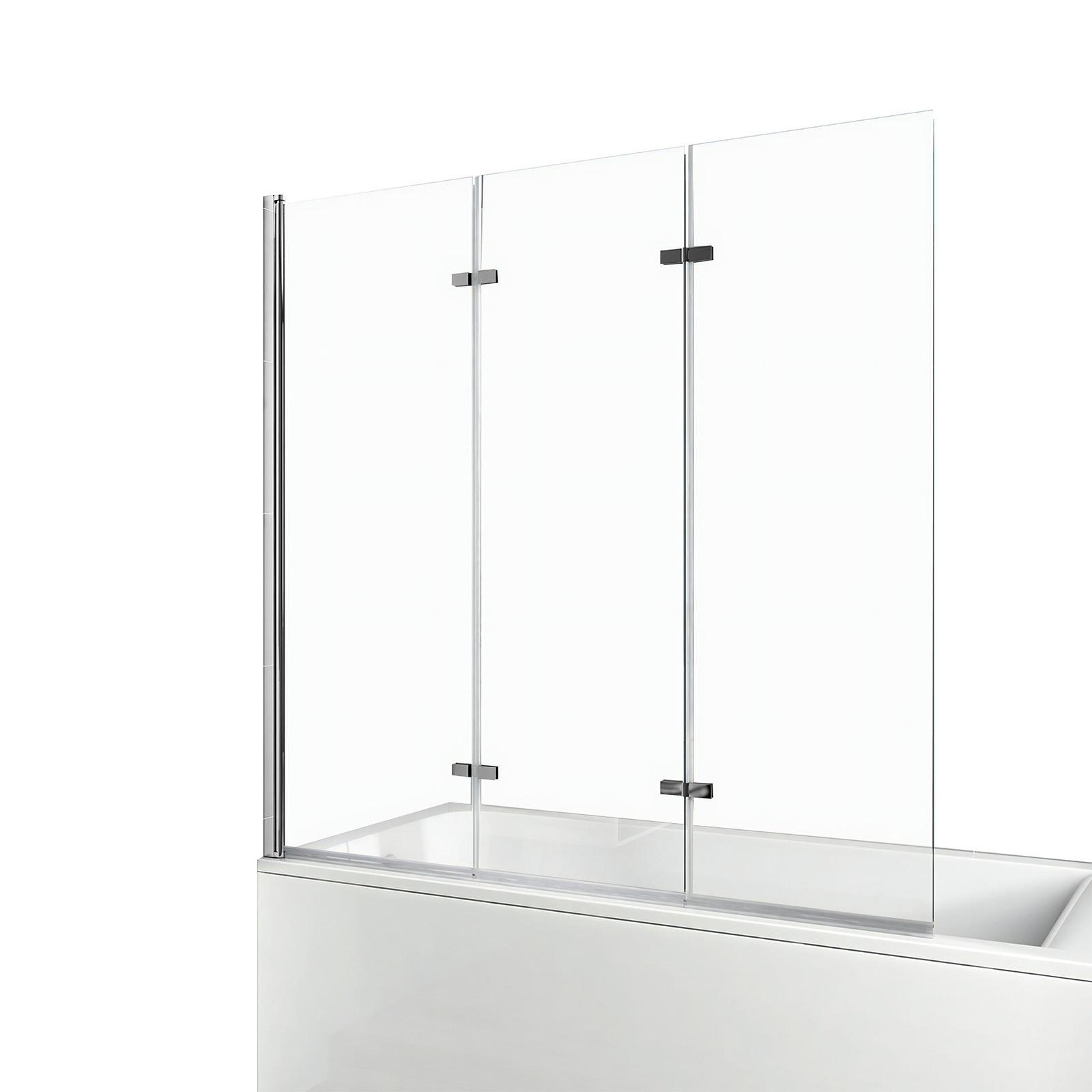 BADEWANNENAUFSATZ 3-teilig faltbar 120/140 cm - Transparent, Glas (120/140cm) - EMKE