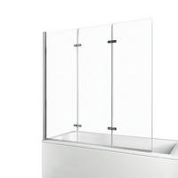 BADEWANNENAUFSATZ 3-teilig faltbar 120/140 cm - Transparent, Glas (120/140cm) - EMKE