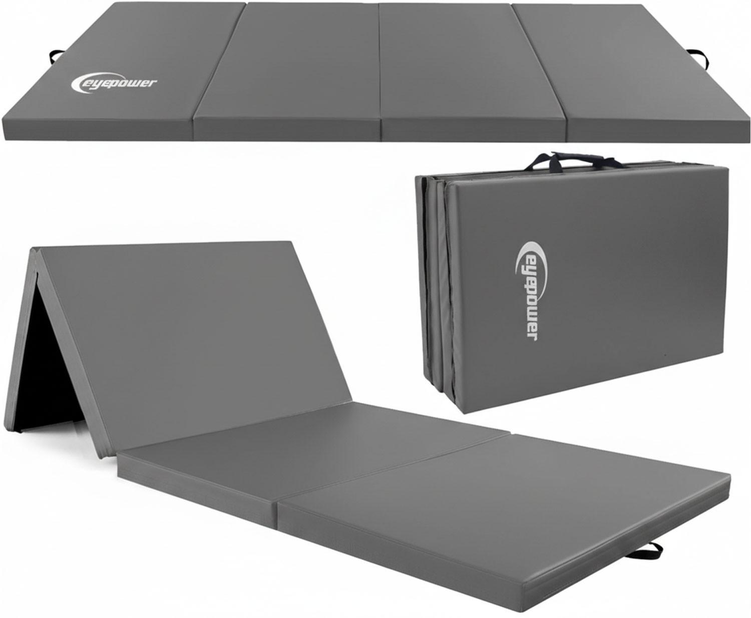 GYMNASTIKMATTE zum Wenden - 180/60/5 cm Faltbare Turnmatte - Grau, Kunststoff (60/180cm) - eyepower