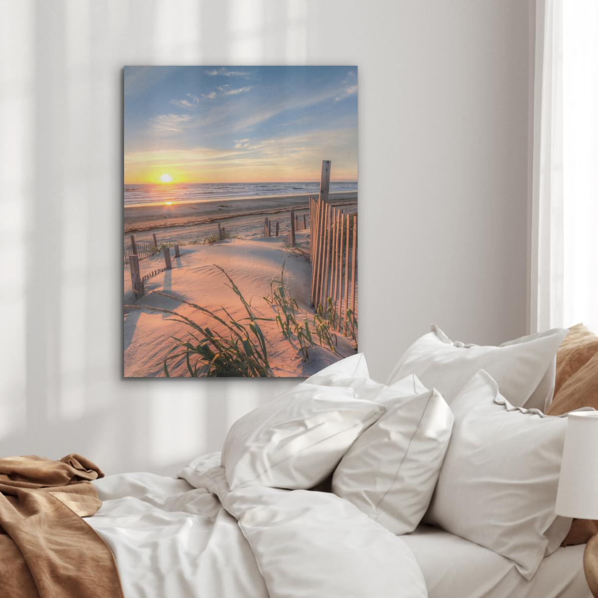 AKUSTIKBILD Strand - Meer - Düne - Sonnenuntergang - Landschaft Wandbilder 60x80 cm - Beige, Kunststoff (60/80/0.9cm) - MuchoWow