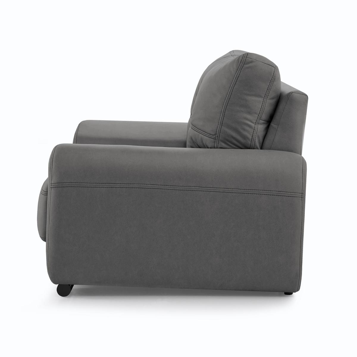 3-SITZER SOFA Omega aus Kunstleder, Grau - Schwarz/Grau, Leder (225/88/98cm) - Beautysofa