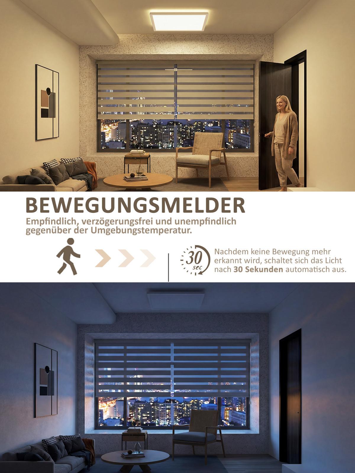 LED DECKENLEUCHTE Myxos 29.3/29.3/3 cm - Weiß, Kunststoff (29.3/29.3/3cm) - ZMH