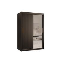 SCHWEBETÜRENSCHRANK 200/120/62 2-türig - Goldfarben/Schwarz, Holz/Kunststoff (120/200/62cm) - MÖBEL KRYSPOL