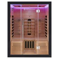 INFRAROTKABINE Helsinki 150 schwarz mit Dual Technologie & LED - Schwarz, Holz (150/190/150cm) - Artsauna