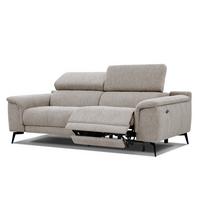 RELAXSOFA FIERO 3-Sitzer mit 1 Relaxfunktion, taupe - Taupe/Schwarz, Holzwerkstoff/Textil (212/82/103cm) - Wozimo