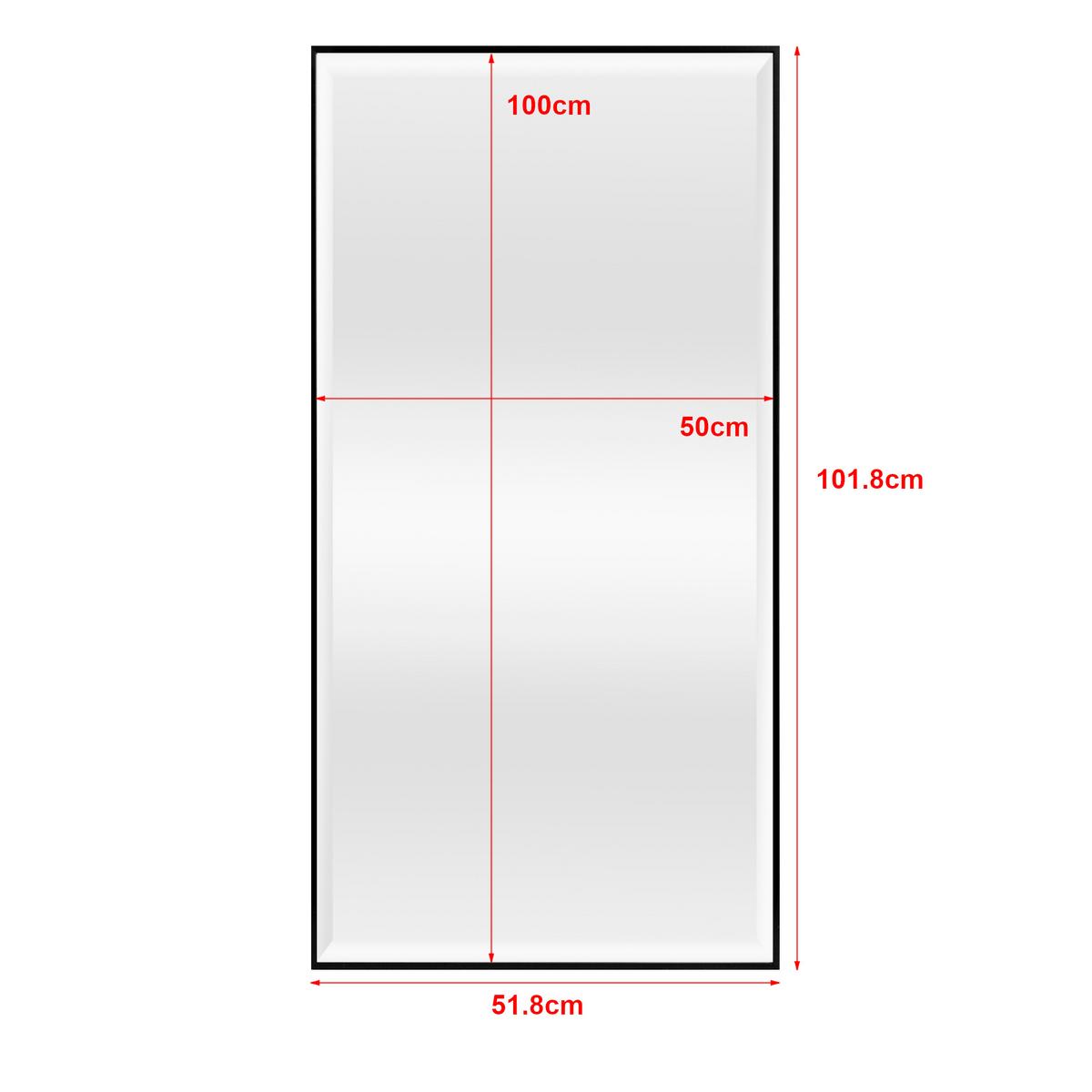 WANDSPIEGEL Novoli - Schwarz, Glas/Kunststoff (50/4/100cm) - [en.casa]