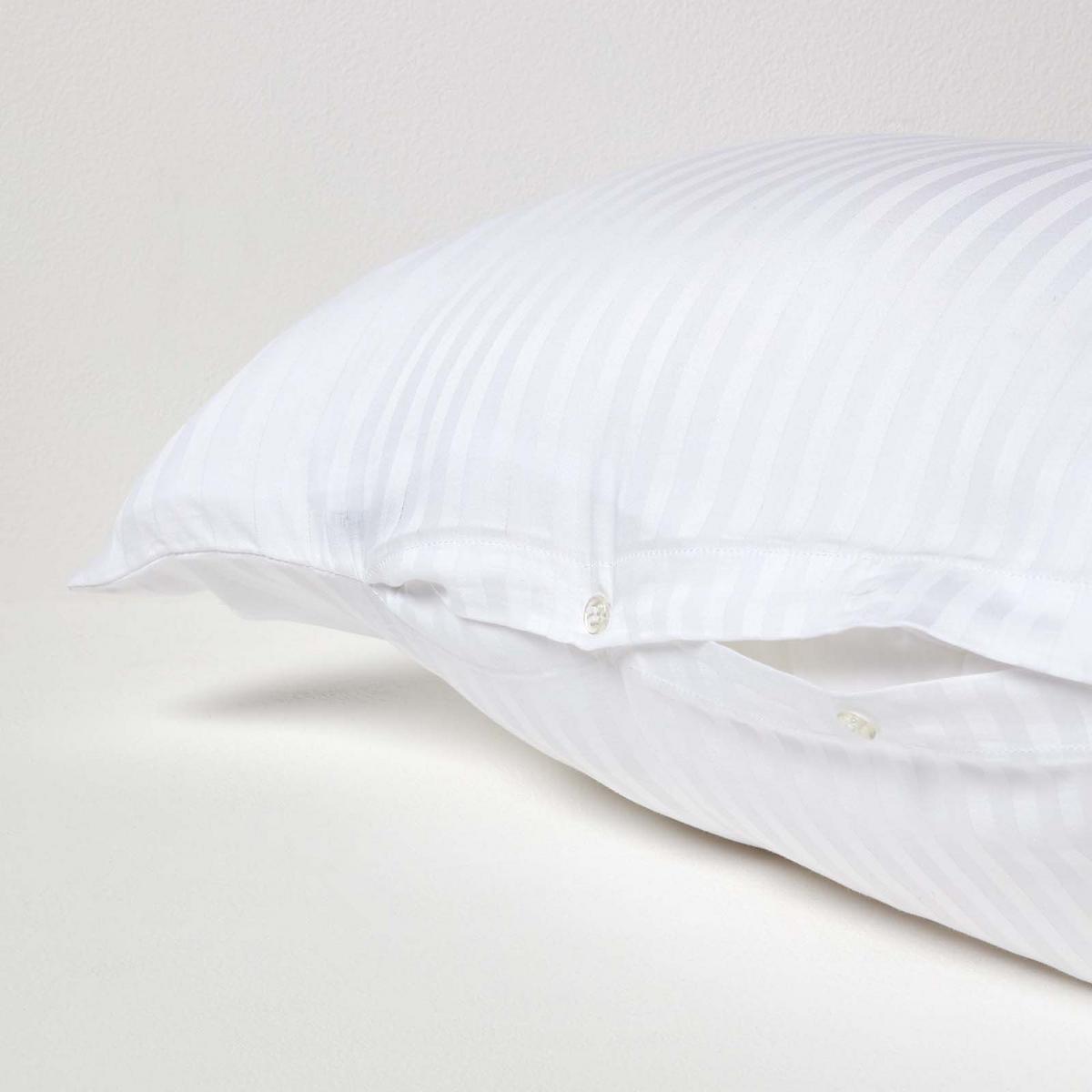 KISSENBEZUG für V-Form-Kissen, Damast-Streifen, Fadendichte 330 - Weiß, Textil (38/76cm) - Homescapes