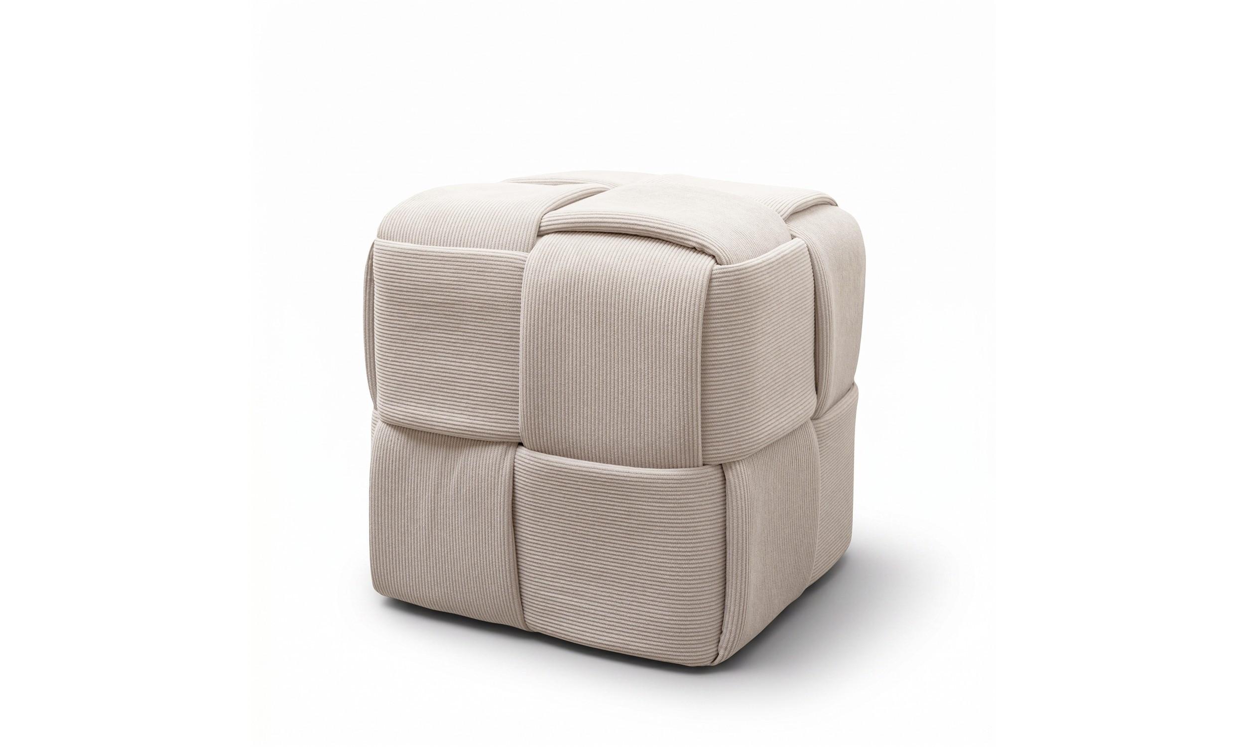 HOCKER CUBETTO 38/38/38 cm Beige - Beige, Textil (38/38/38cm) - Lookway