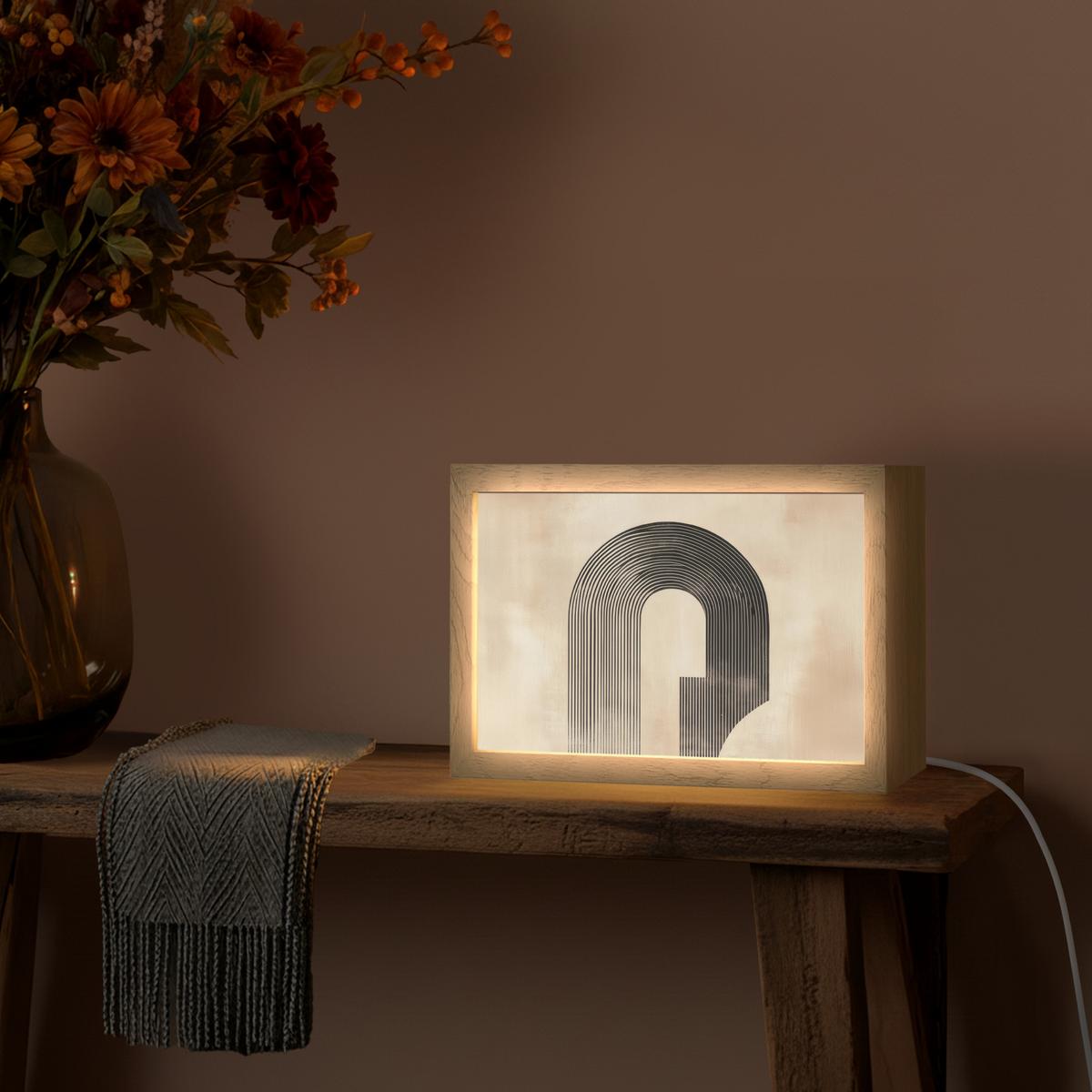 WANDLEUCHTE Schleife - Streifen - Minimalistisch - Schwarz 30x20 cm - Beige, Holzwerkstoff (30/20/8cm) - OnlyWow