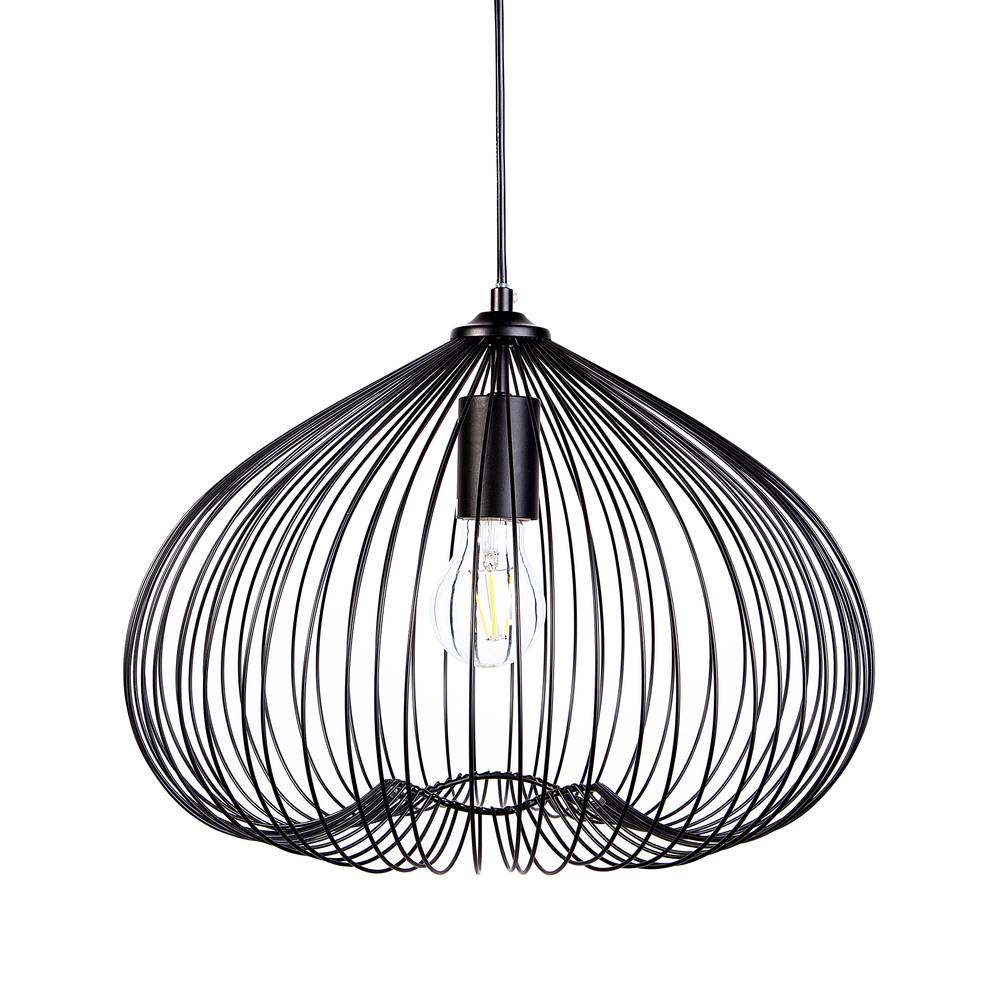 HÄNGELEUCHTE Tordino 38/38/115 cm - Schwarz, Metall (38/38/115cm) - Beliani
