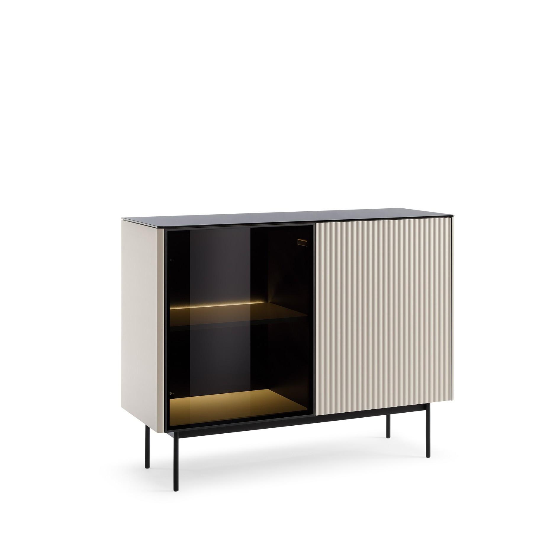 SIDEBOARD VELLUTO 107x39x84 cm mit 2 Türen Kaschmir - Kaschmir, Holzwerkstoff (107/84/39cm) - MASSENO