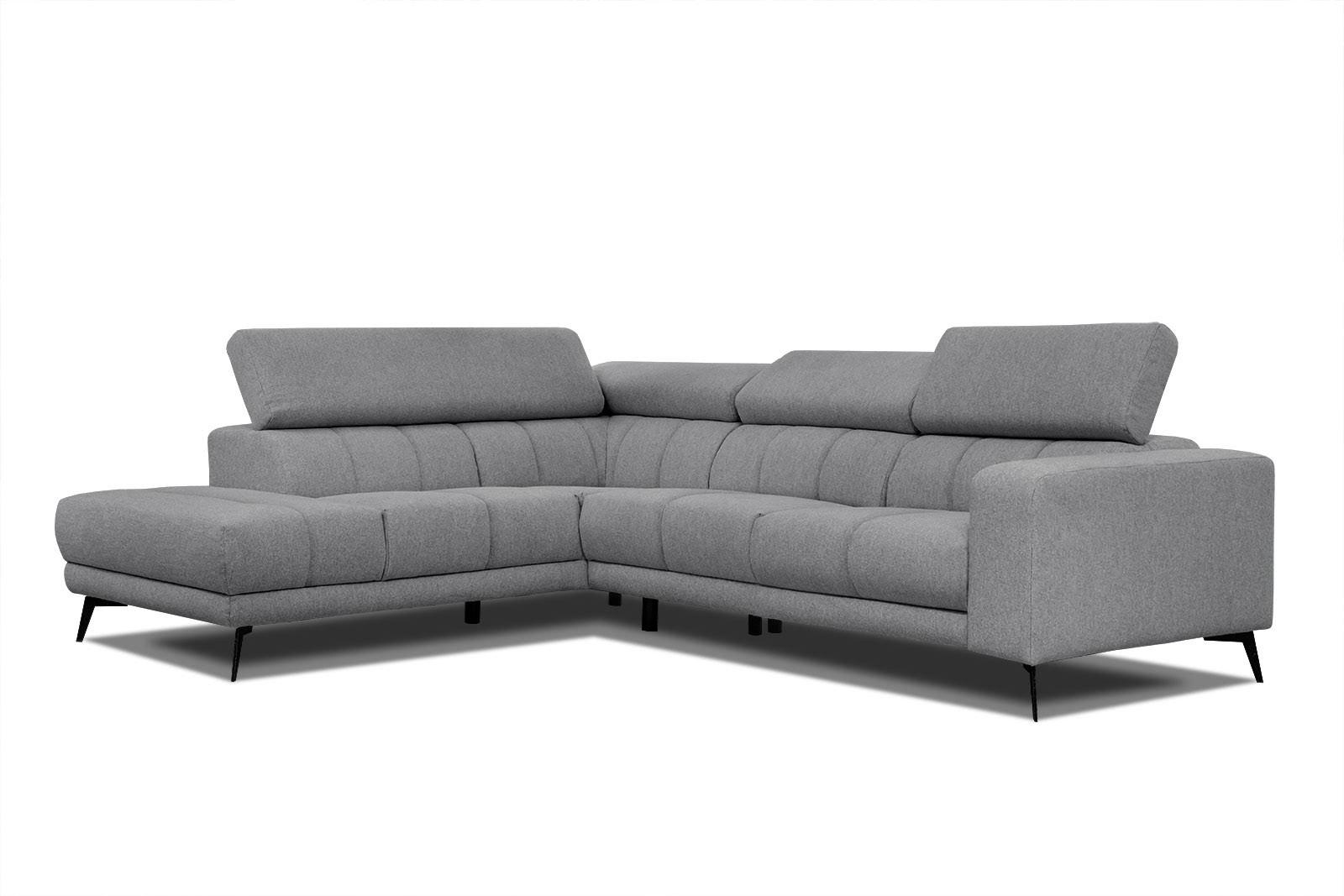 ECKSOFA MORELLO 5-Sitzer, grau - Schwarz/Grau, Holzwerkstoff/Textil (158/269cm) - Wozimo
